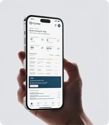 Frontier ordering dashboard on a phone